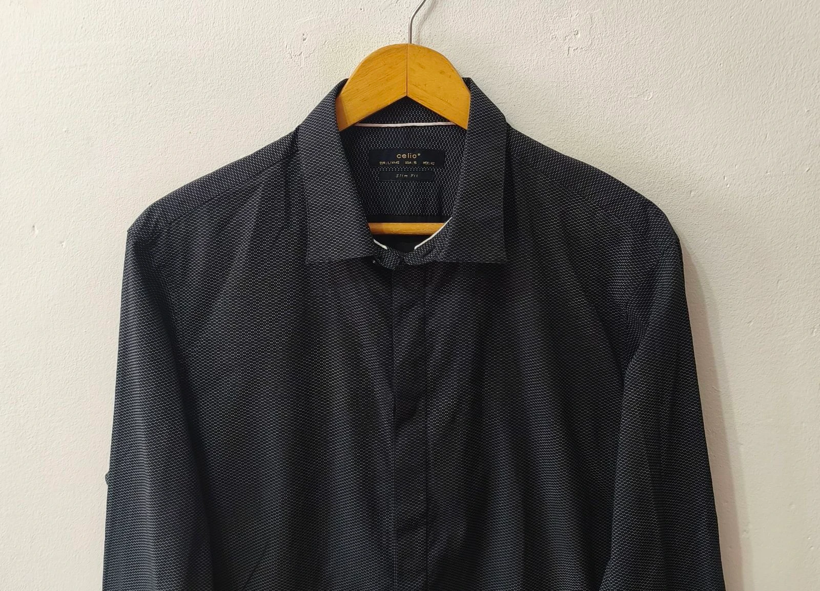 Zwarte slim fit Celio herenshirt Maat L – photo 3